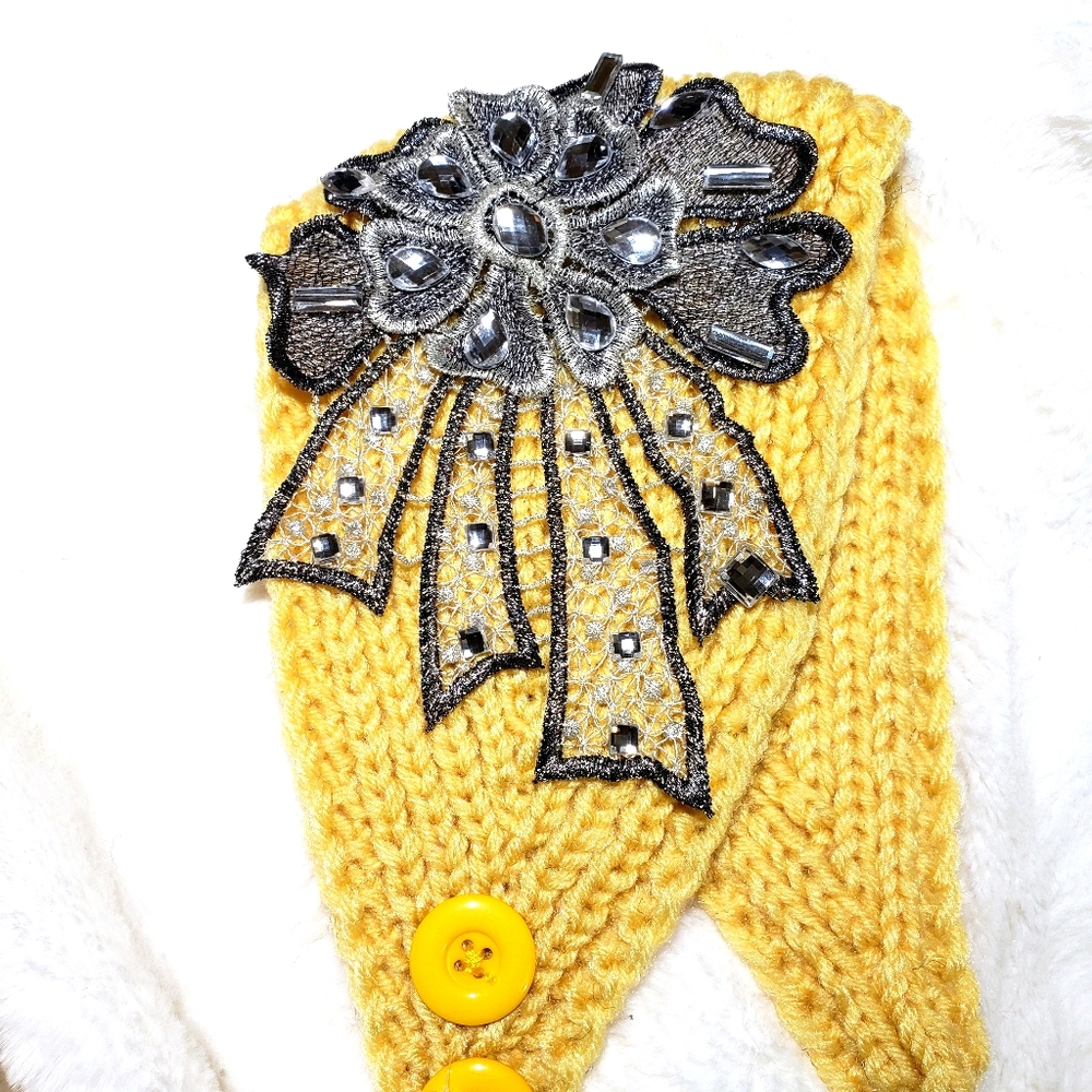 Women's Cold Weather Knit Headband Embellished